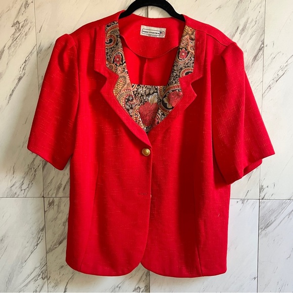 2/$100 Vintage Pablo Collection Short Sleeve Pleated Midi Skirt Set SZ 16 - Picture 4 of 7